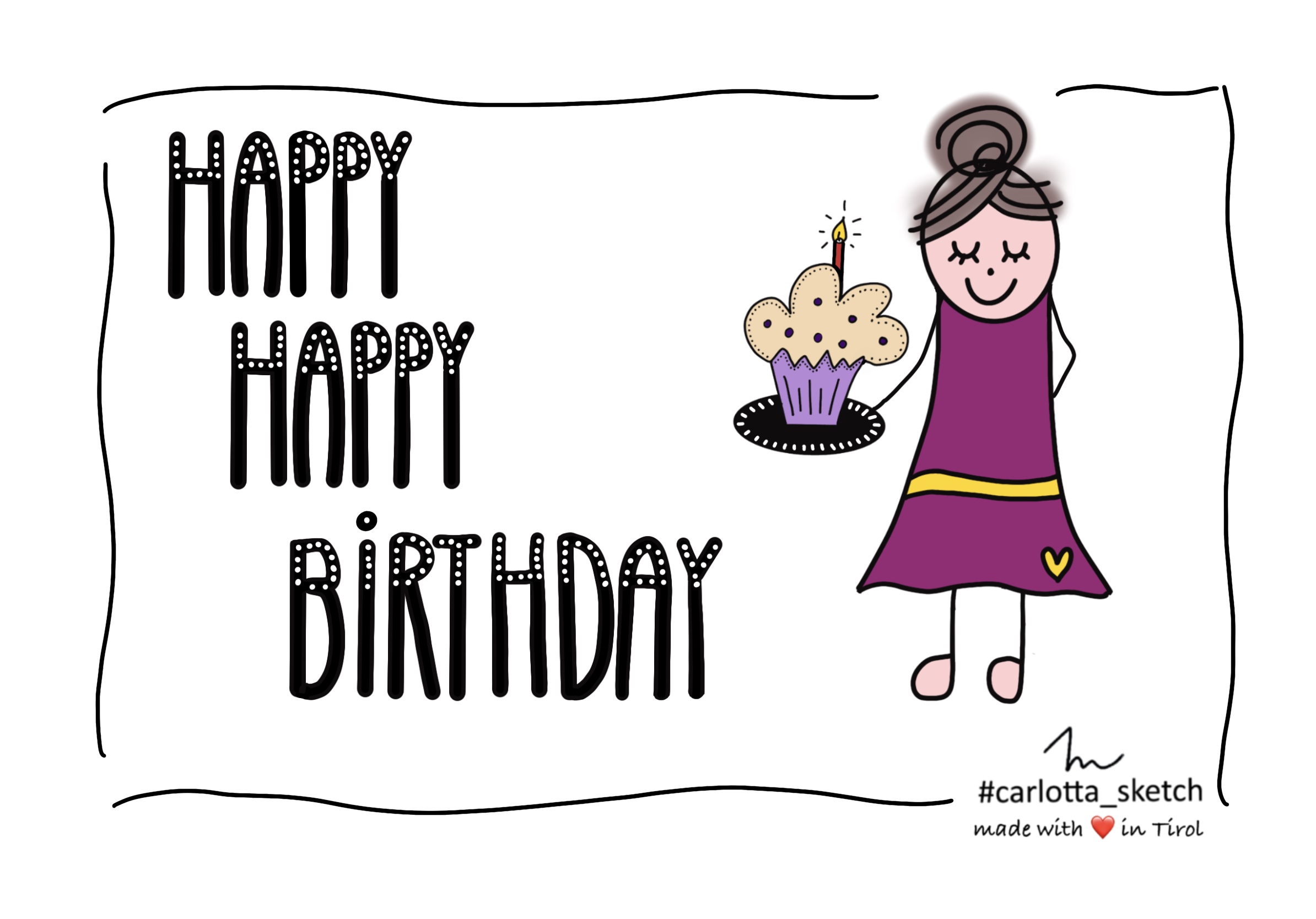 Gutscheinmotiv "Geburtstag - Carlotta Sketch"