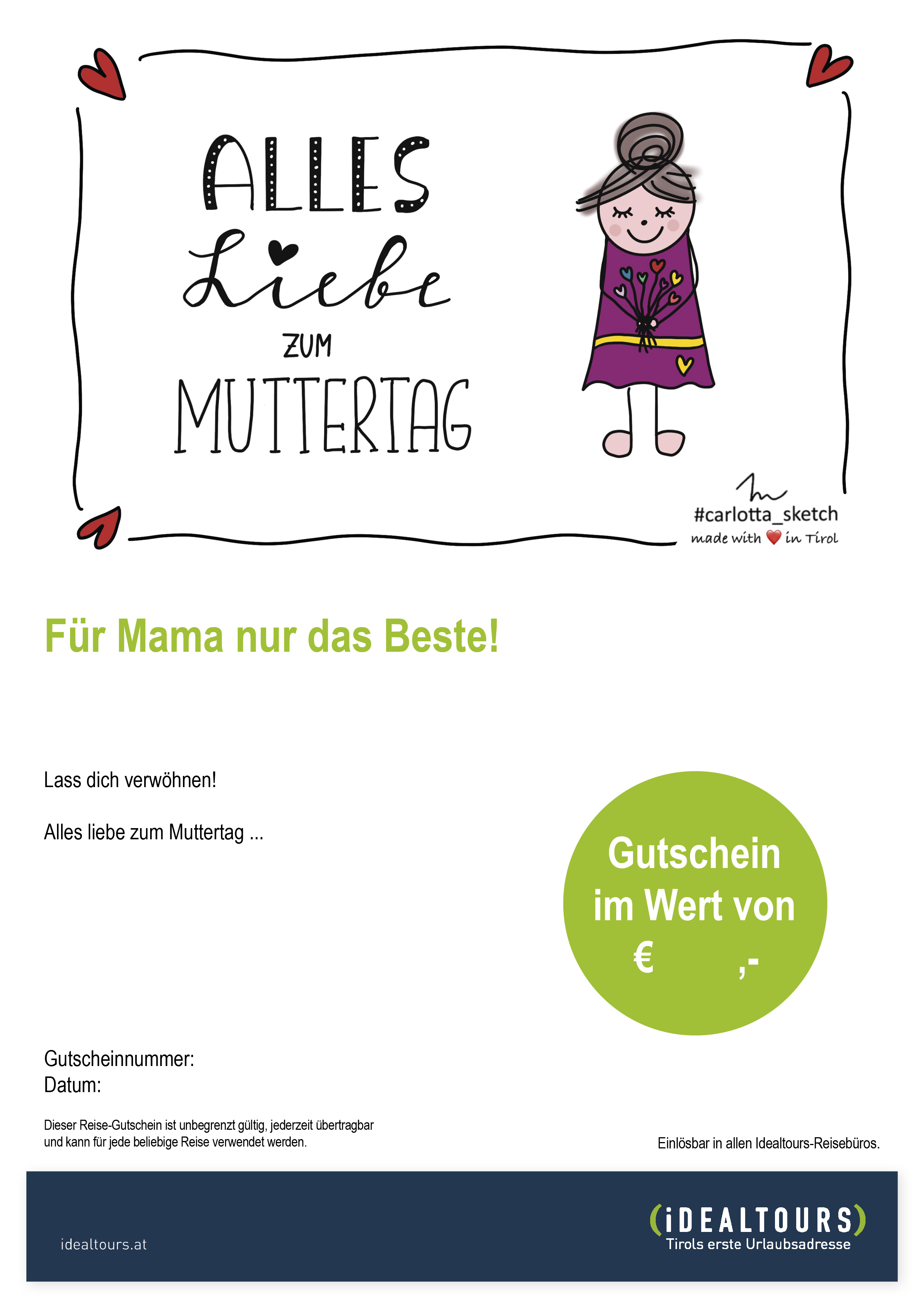 Gutscheinmotiv "Muttertag - Carlotta Sketch"
